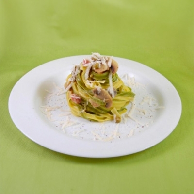 Tagliatelle prosciutto e funghi